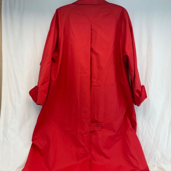 London Fog Collared Trench Coat Long Red Women’s Size 14-M - Picture 7 of 16